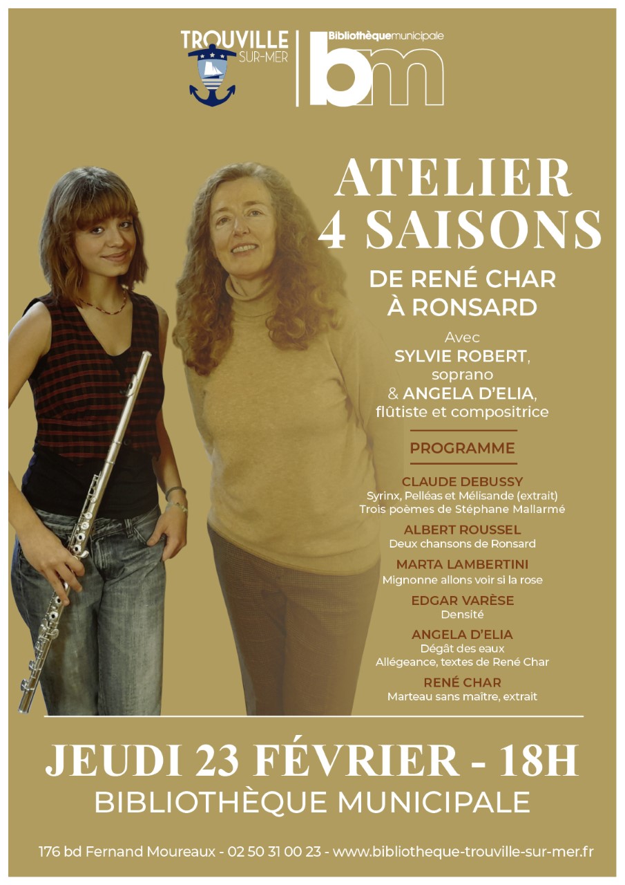 (CONCERT) Atelier 4 saisons : De René Char à Ronsard